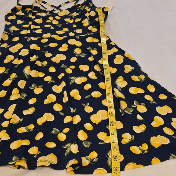 Nine Britton Navy Dress with Yellow Lemon Print - Picture 7 of 10